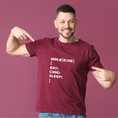 Coding Humor | Unisex Round Neck Half Sleeve T-Shirt - Summer Wear | Light Weight | Cotton | Breathable