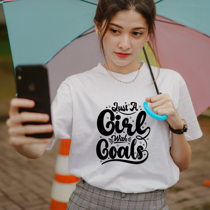 Just a girl with goals | Women Relaxed Fit T-Shirt