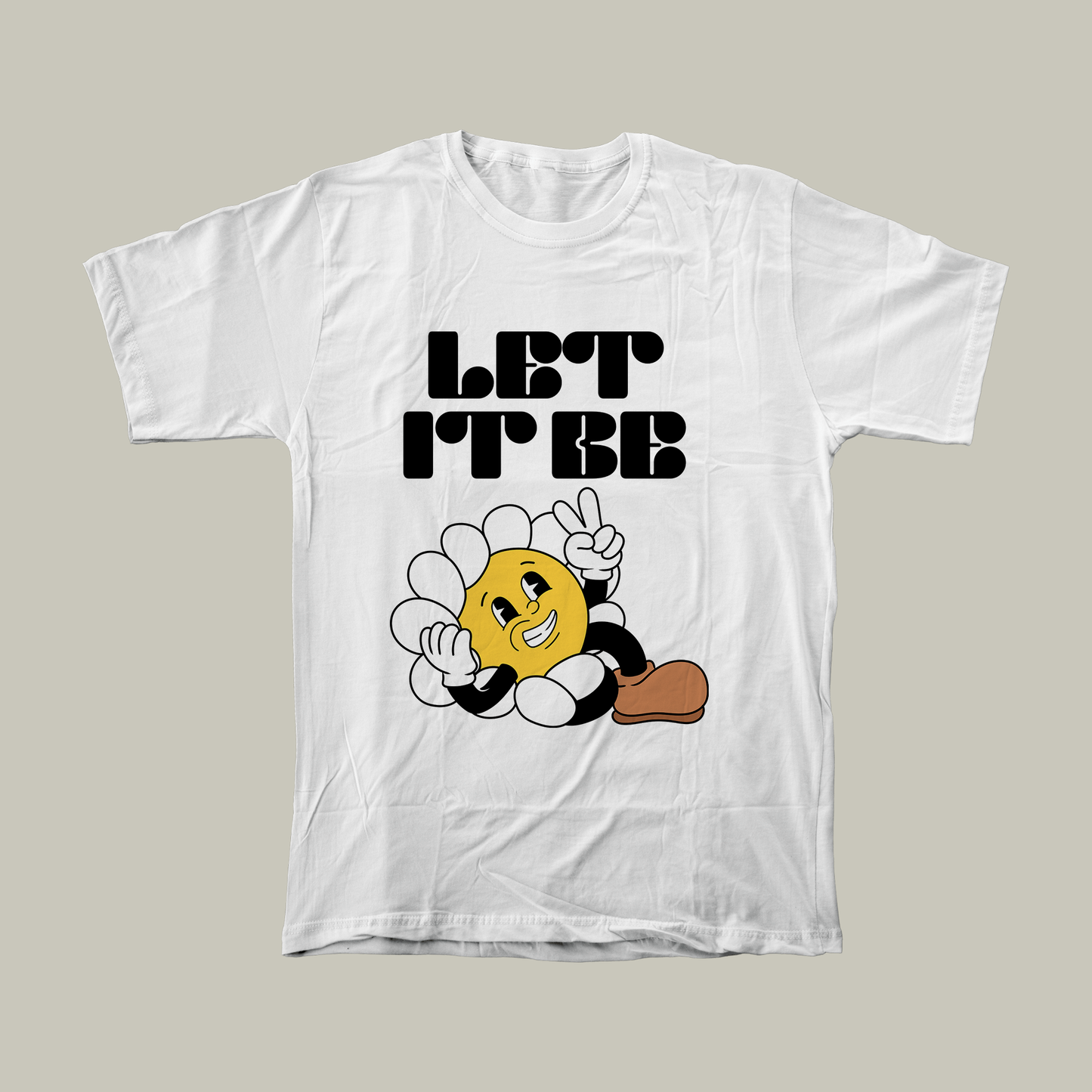 Let It Be- Retro Themed Relaxed Fit Unisex Cotton T-Shirt