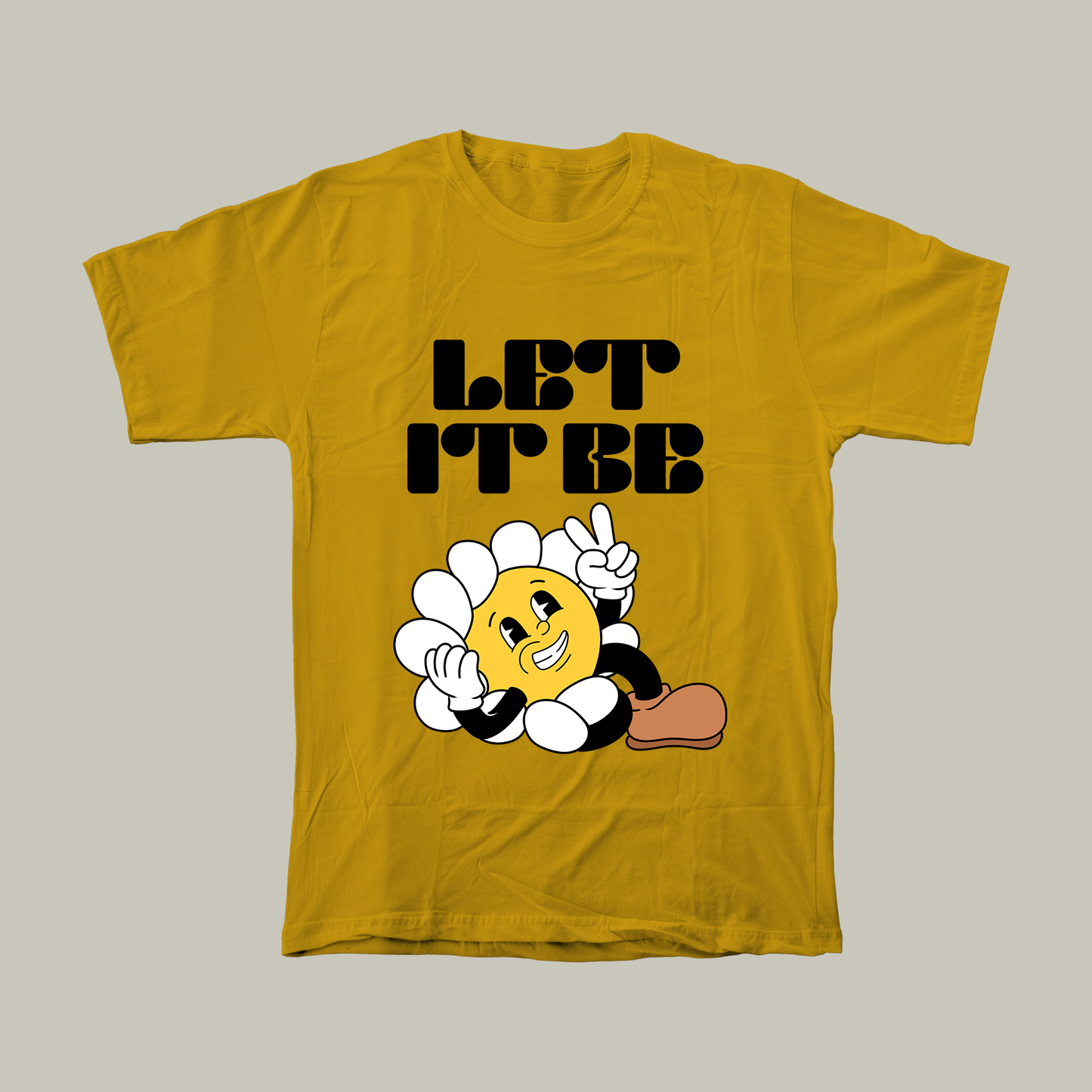 Let It Be- Retro Themed Relaxed Fit Unisex Cotton T-Shirt