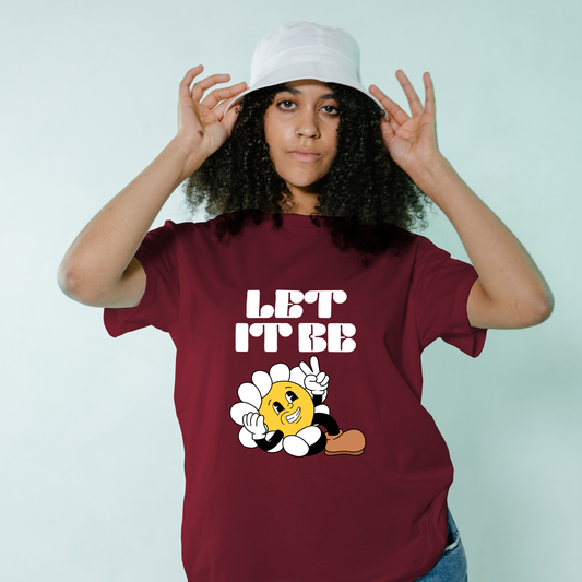 Let It Be- Retro Themed Relaxed Fit Unisex Cotton T-Shirt