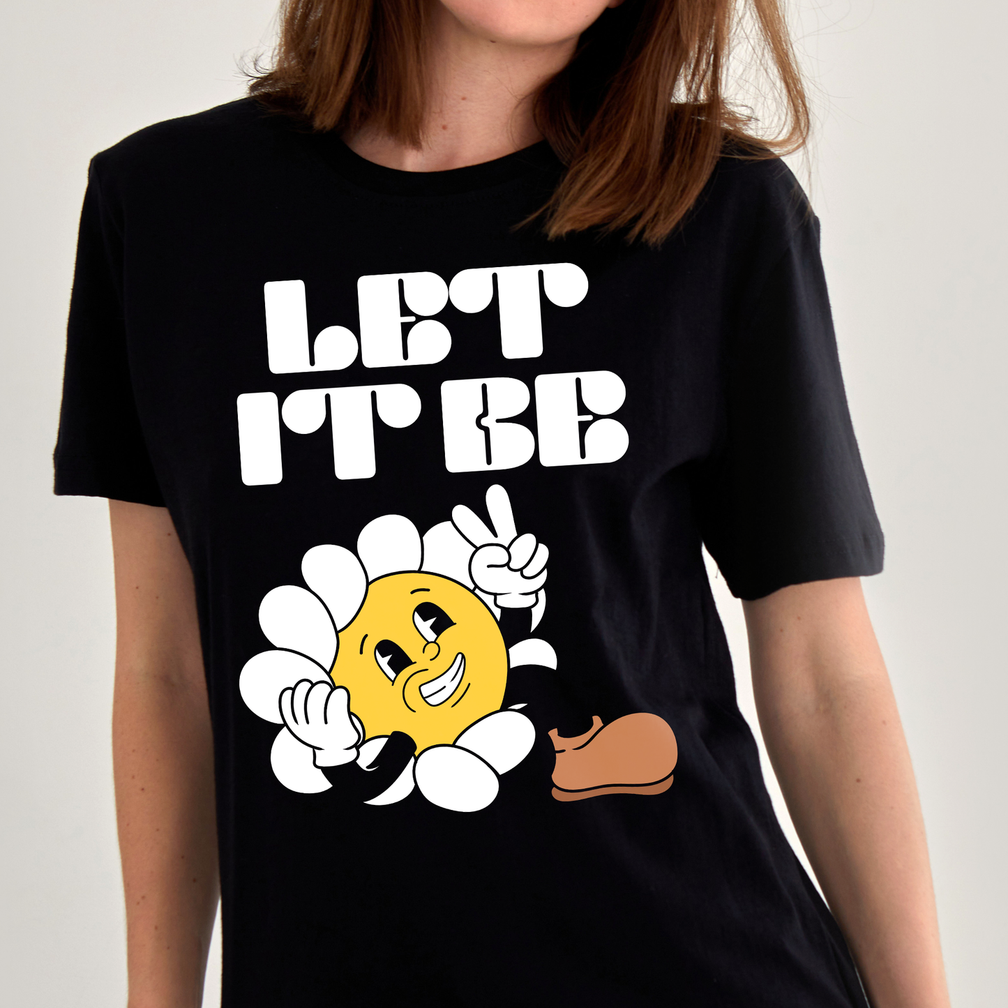 Let It Be- Retro Themed Relaxed Fit Unisex Cotton T-Shirt