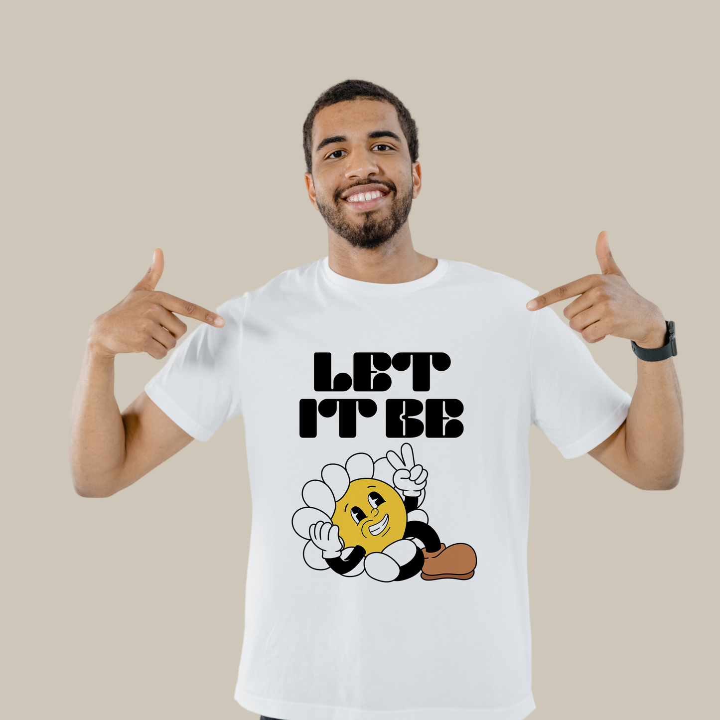 Let It Be- Retro Themed Relaxed Fit Unisex Cotton T-Shirt