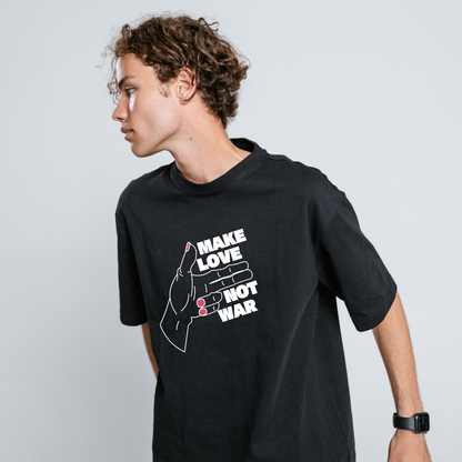 Make love not war | Unisex Round Neck Half Sleeve T-Shirt - Summer Wear | Light Weight | Cotton | Breathable