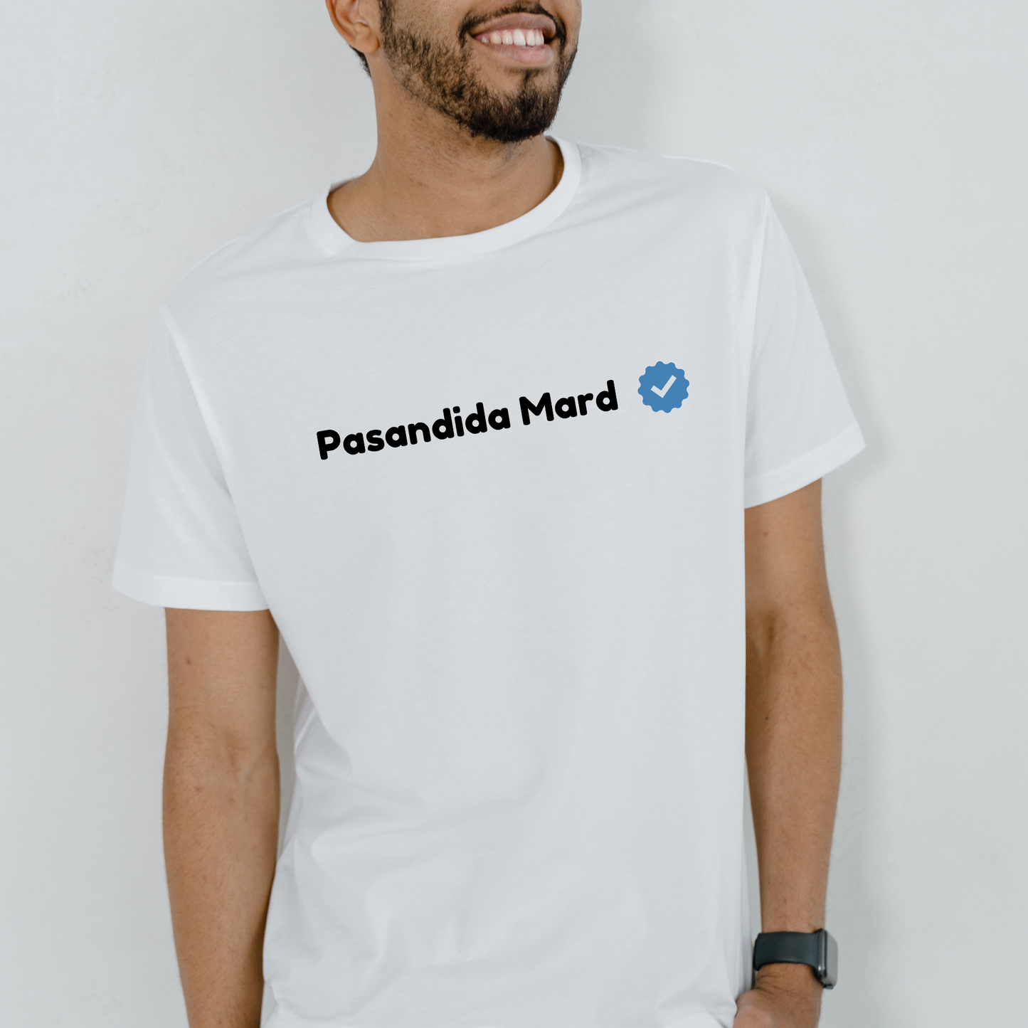 Pasandida Mard | Men Relaxed Fit T-Shirt | White