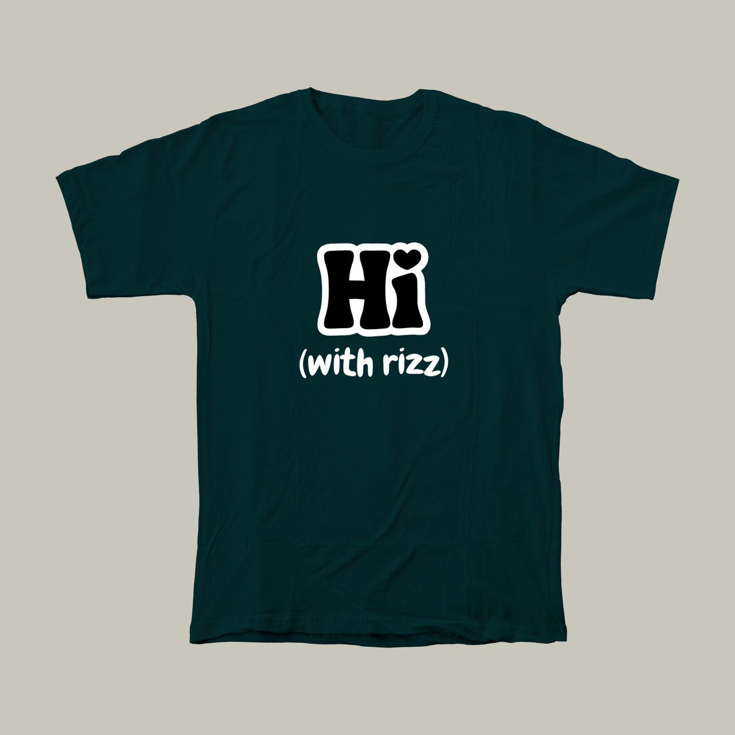 Hi with Rizz-Trendy Relaxed Fit Unisex Cotton T-Shirt