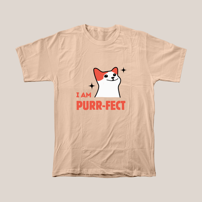 I am Purr-Fect | Funny Cat Unisex Relaxed Fit 100% Cotton Premium T-Shirts