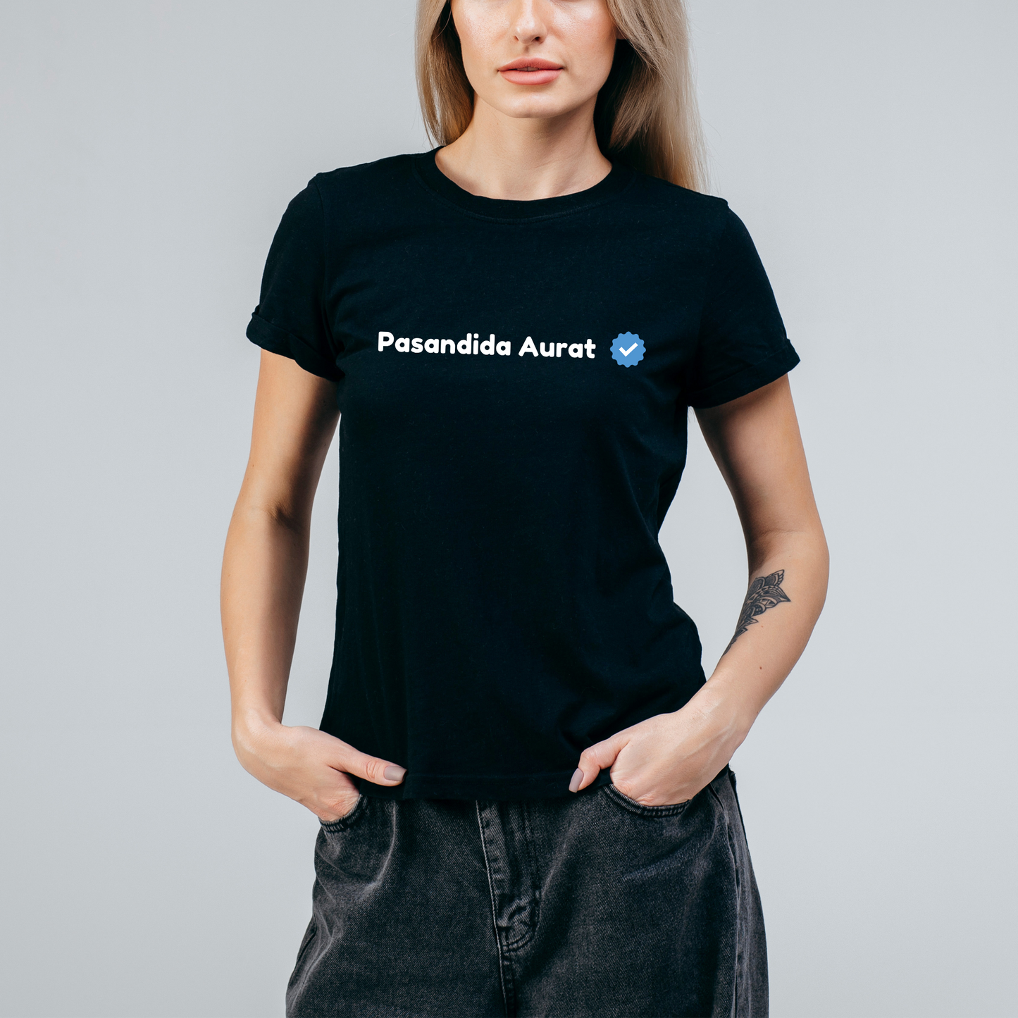 Pasandida Aurat | Women Relaxed Fit T-Shirt | Black